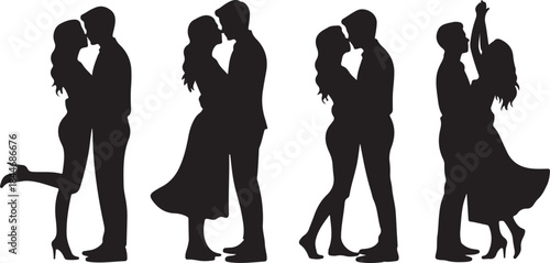 Couple in love icon set. valentines day design element. love symbol