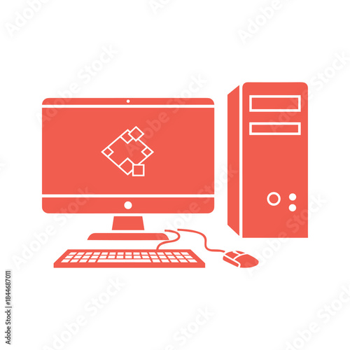 Computer system with server and monitor