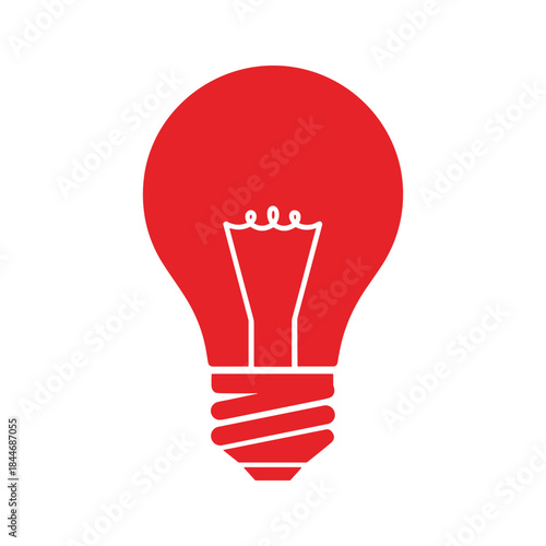 Bright red light bulb icon symbolizing innovation