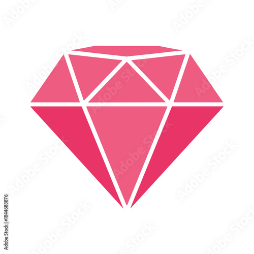 Pink diamond icon illustration on white background