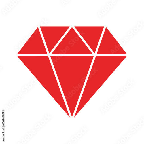 Red diamond shape illustration on white background