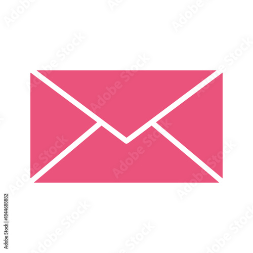 Pink envelope icon representing email or message