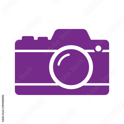 Purple camera icon on white background