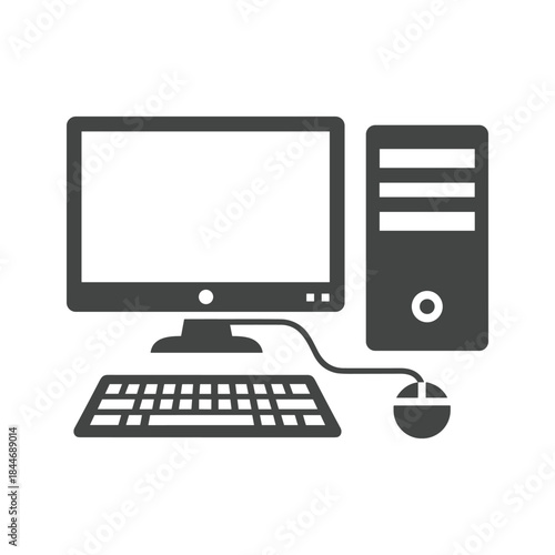 Computer system with monitor, keyboard and mouse