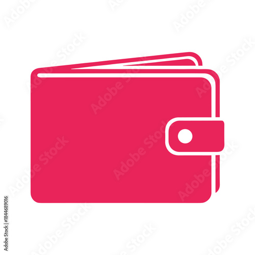 Red wallet icon with snap closure