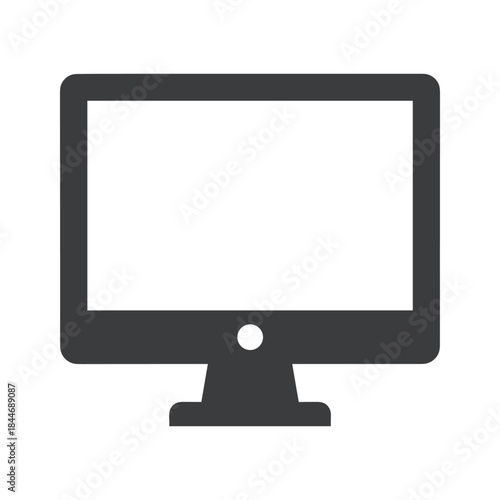 Computer monitor icon on white background