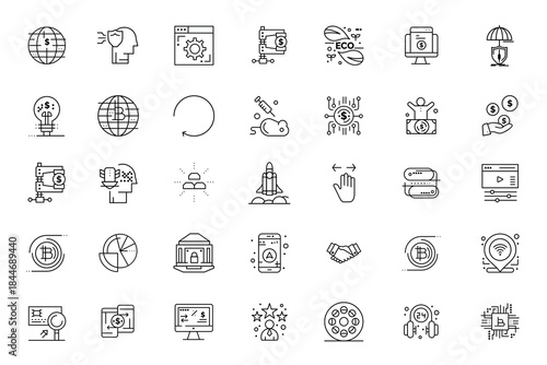 bundle of twenty five peace set line style icons vector .