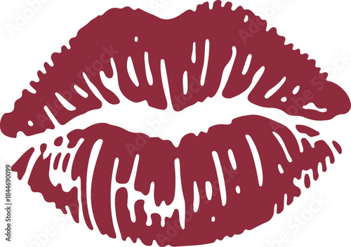 Kiss. Female lips. Vector illustration