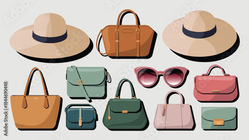 Assorted handbags and accessories collection
