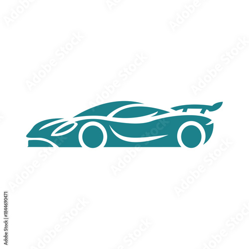 Sleek modern sports car with an aerodynamic profile and prominent spoiler representing speed, performance and luxury automotive design