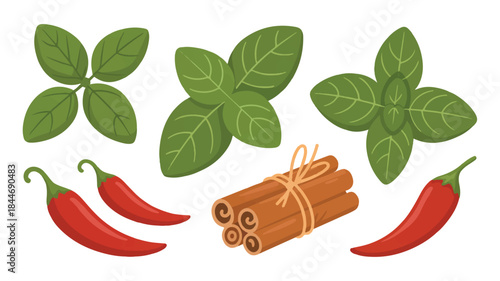 Basil Leaves and Spices Collection
