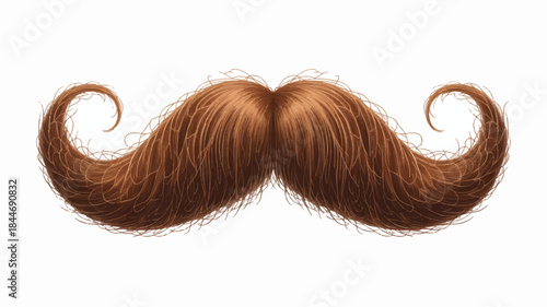 Brown curly mustache hair