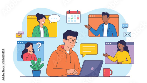 Virtual Meeting and Online Communication for Remote Team Collaboration