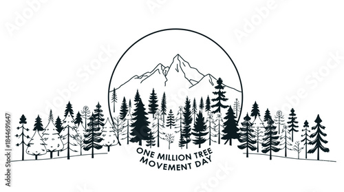 Winter landscape with white snow-covered pine trees in a coniferous blue forest vector illustration