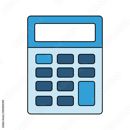 Simple calculator icon with blue buttons and white display