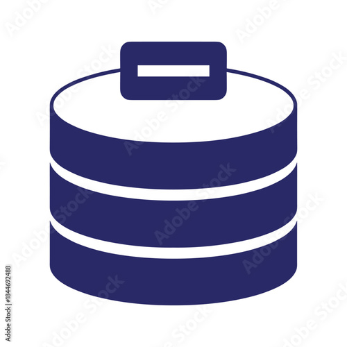 Simple illustration of a cylindrical container with a handle