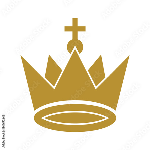 Golden crown with cross symbolizing royalty and faith