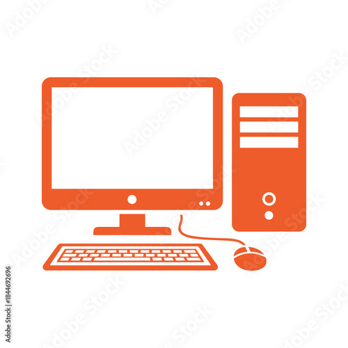 Desktop computer system with monitor keyboard and mouse