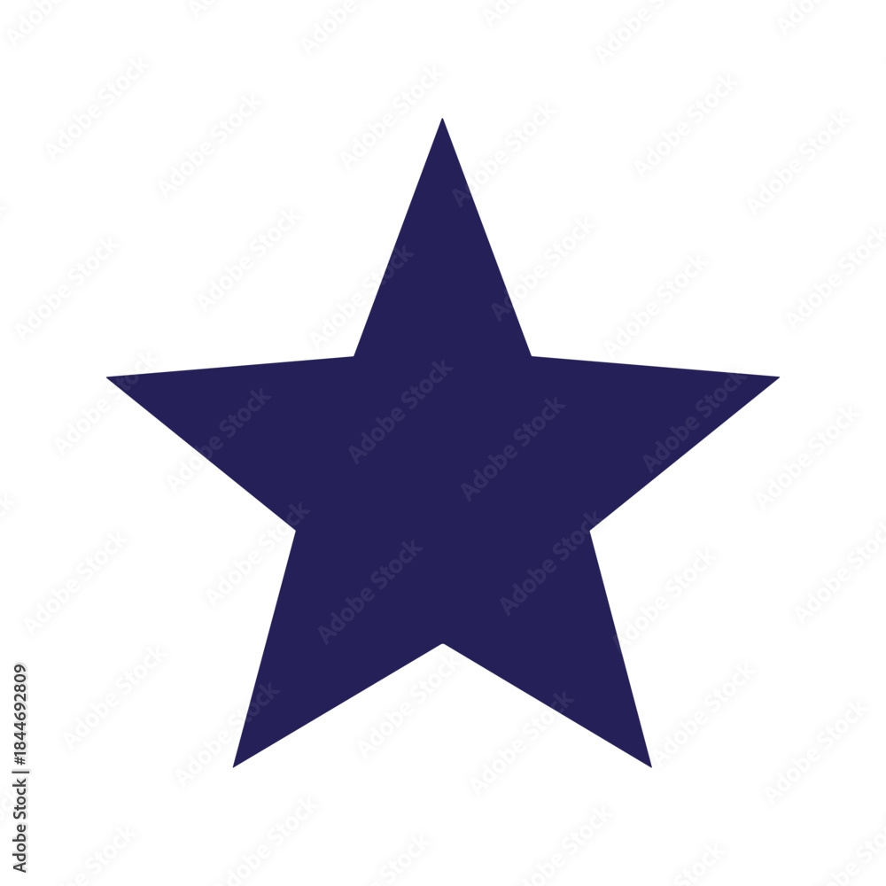 Fototapeta premium Dark blue star icon on white background