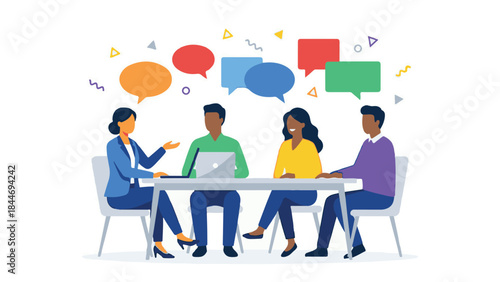 Team collaboration and communication concept with diverse people