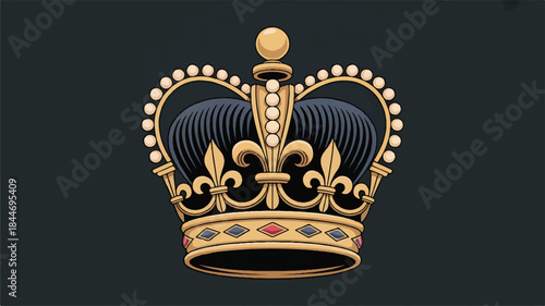Golden crown with jewels and ornate details