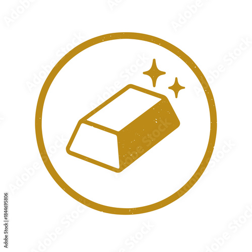 gold bar icon logo seal vector on white background
Vector stamp icon