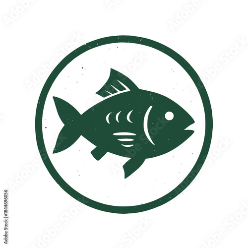 fish icon logo seal vector on white background
Vector stamp icon