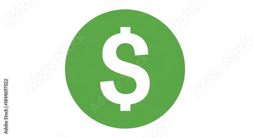 Green dollar sign isolated on transparent background
