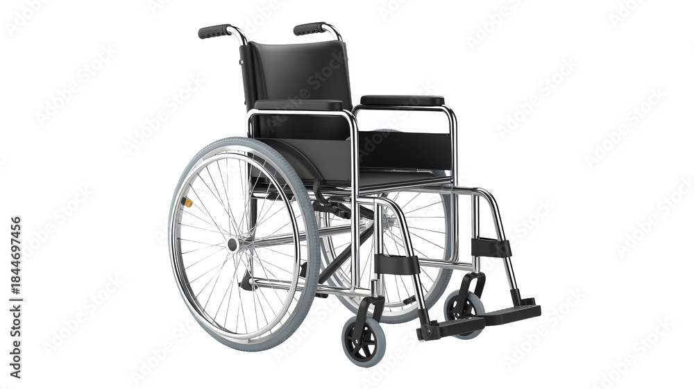 Fototapeta premium Black Wheelchair on White Background