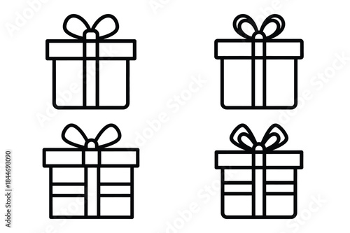 valentine gift delivery outline icon set for graphic designs. Icons vector design