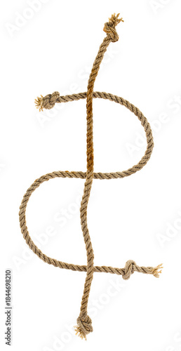 Rope isolated on white background.