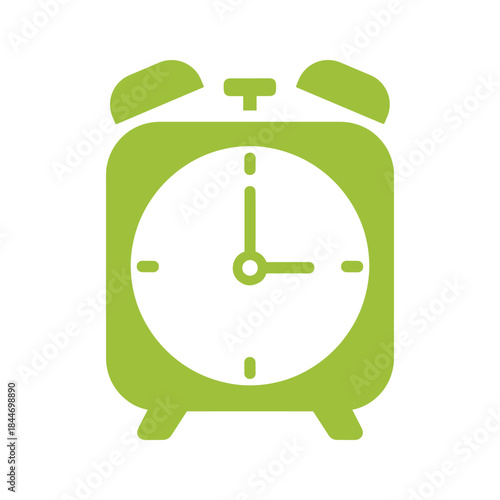 Alarm clock icon showing time