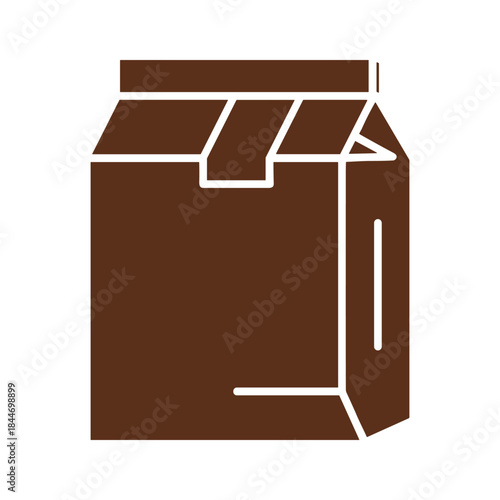 Milk carton with opened top flap