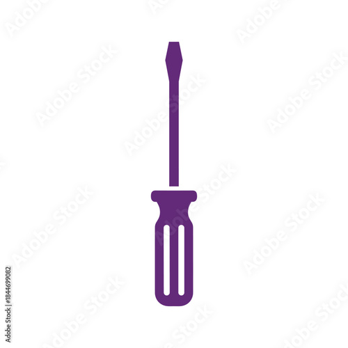 Purple screwdriver icon on white background
