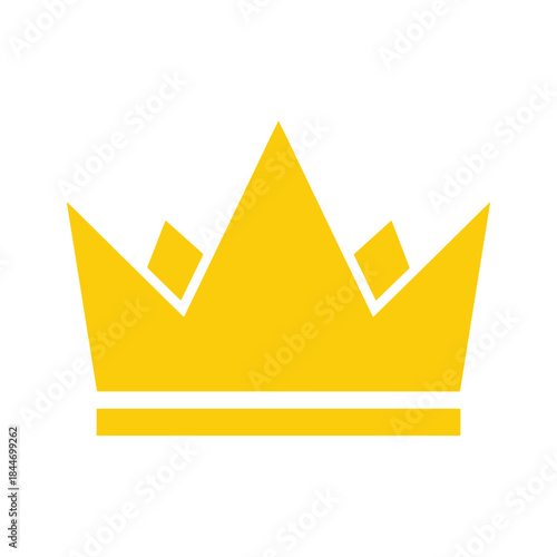 Golden crown icon on white background