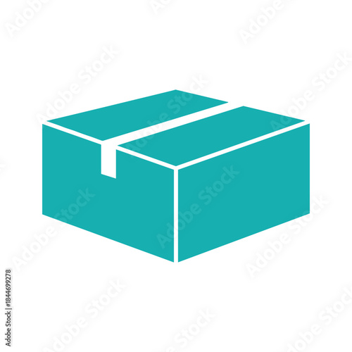 Simple teal colored box with white outline