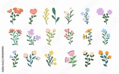Flower icon set
