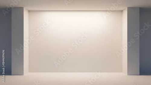 Empty white room with soft light and columns empty room