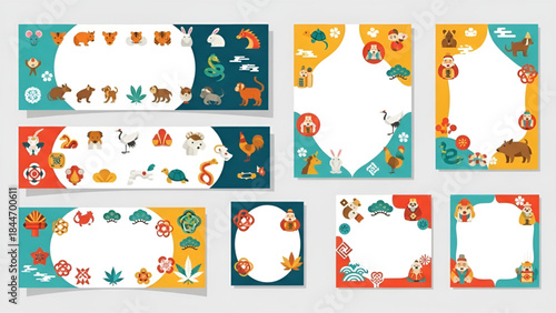 Colorful animal-themed cardboard frames for kids