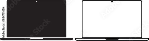 Two Laptops Side by Side with Black and White Screens black screen technology