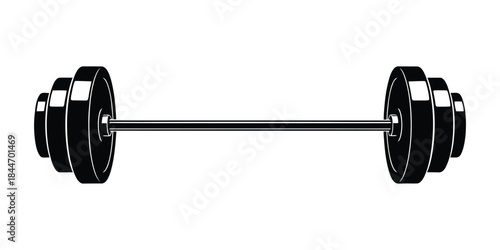 Barbell Weightlifting Equipment silhouette vector