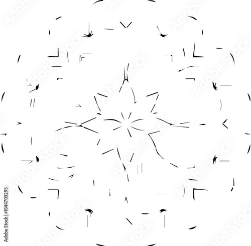 Intricate abstract geometric mandala pattern, a stunning symmetrical design perfect for modern decorative applications and spiritual graphics