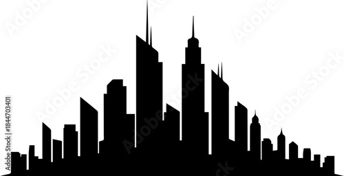 Modern urban skyline silhouette showcasing dynamic city development and architectural ambition with sleek skyscrapers reaching skyward.