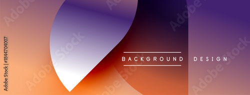 Abstract gradient background. Orange, purple hues blend smoothly. Minimalist design features text elements, simple shapes. Modern aesthetic.