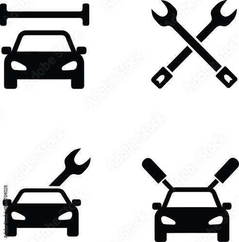 Car tire with wrench for wheel change, maintenance, and repair, symbolizing automotive service and technical support.