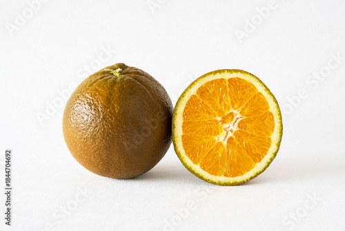 chocolate navel orange, orange with brown skin, close-up