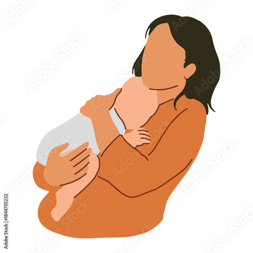 Loving mother gently holding her baby, a tender moment of maternal affection and care, perfect for themes of family bonding and early childhood development