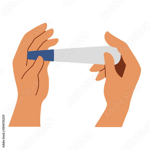 Waiting for the result with anticipation, a moment of truth, hands holding a pregnancy test, symbol of hope, anxiety, and new beginnings, family planning decisions