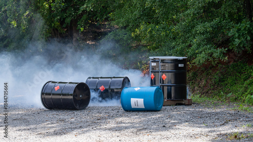 HAZMAT Hazardous Materials Spill Training With Chemical Release