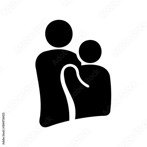 Caring embrace between two figures, symbolizing protection, comfort, and support